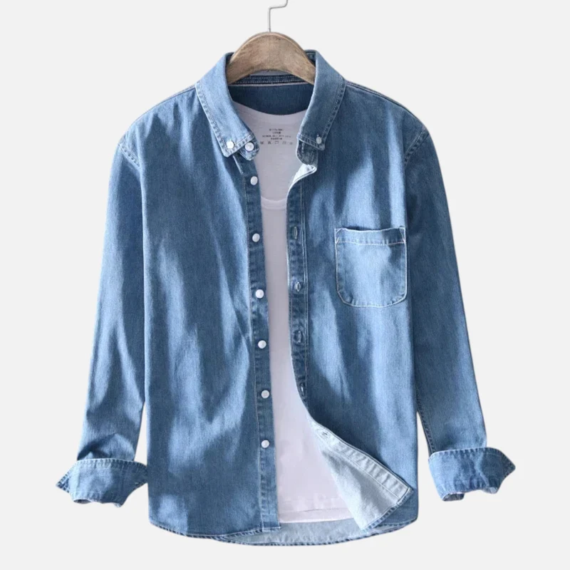 Markus – Lässiges Langarmhemd aus Baumwoll-Denim für Herren