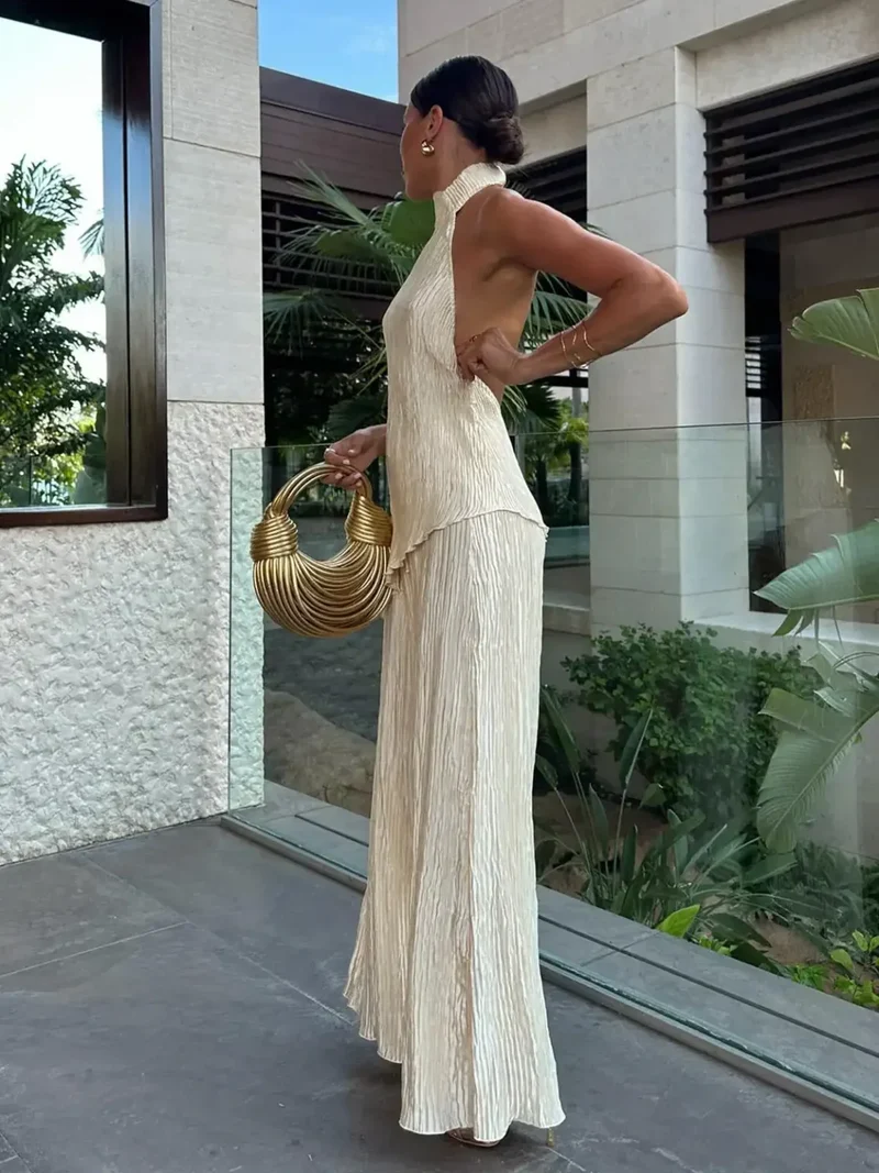 Ingrid – Eleganter, plissierter Jumpsuit für Damen