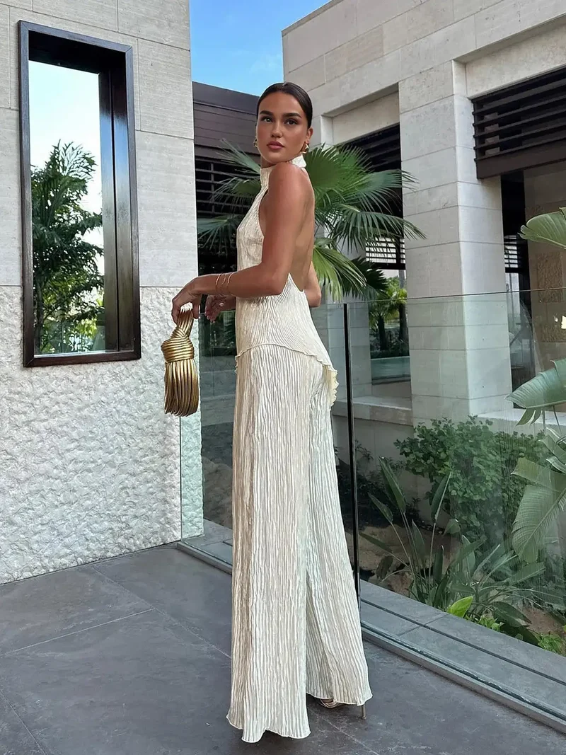 Ingrid – Eleganter, plissierter Jumpsuit für Damen