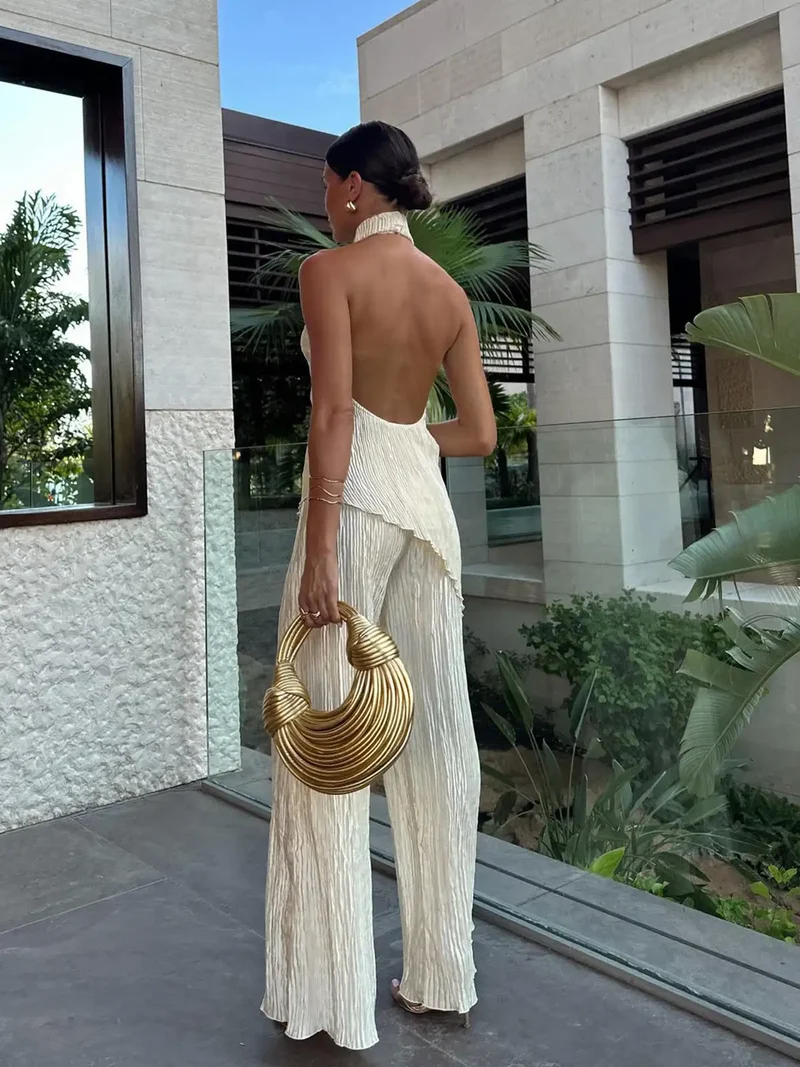 Ingrid – Eleganter, plissierter Jumpsuit für Damen