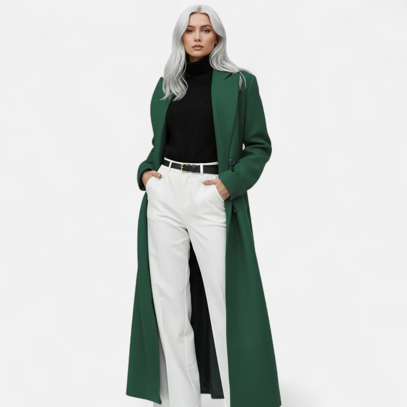 Theresa – Eleganter, klar geschnittener Wintermantel für Damen