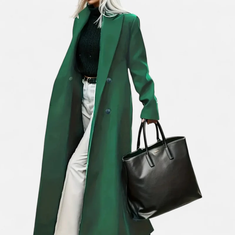 Theresa – Eleganter, klar geschnittener Wintermantel für Damen