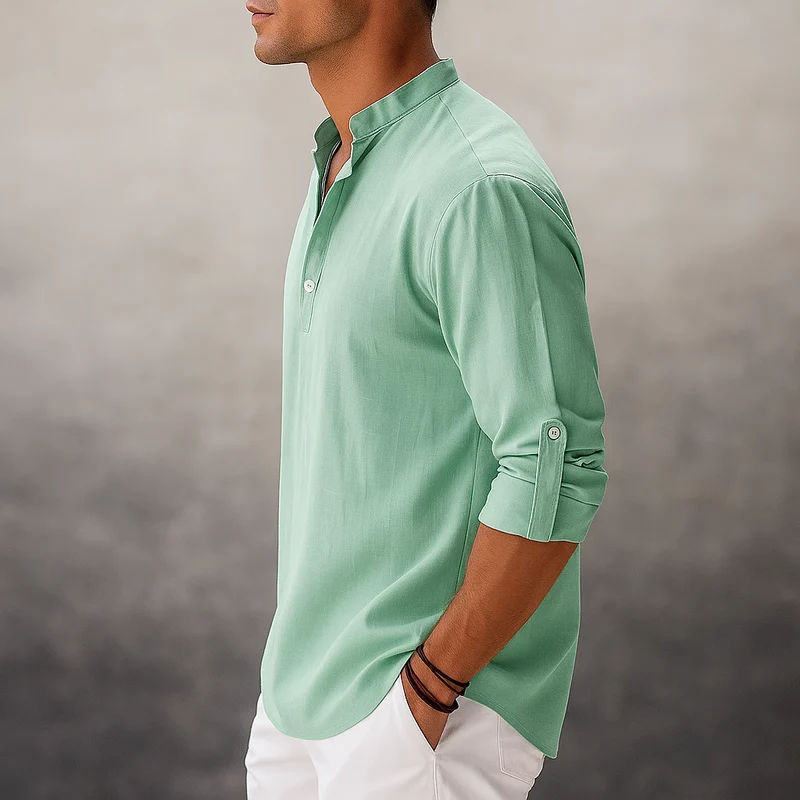 Markus – Lässiges Henley-Sommerhemd für Herren