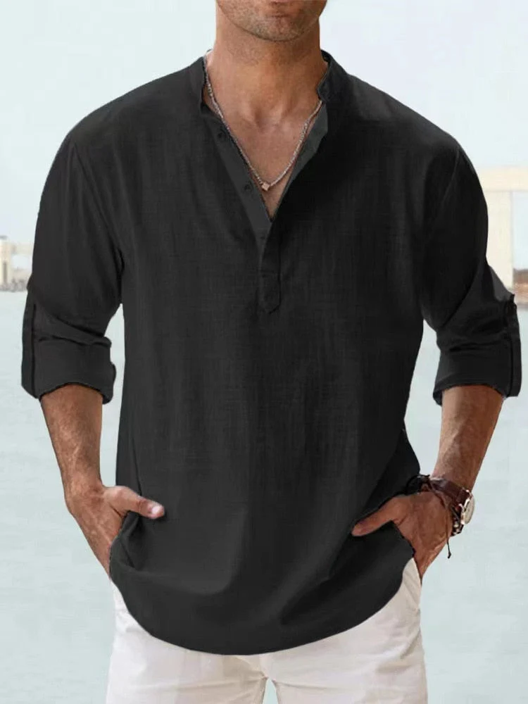 Markus – Lässiges Henley-Sommerhemd für Herren
