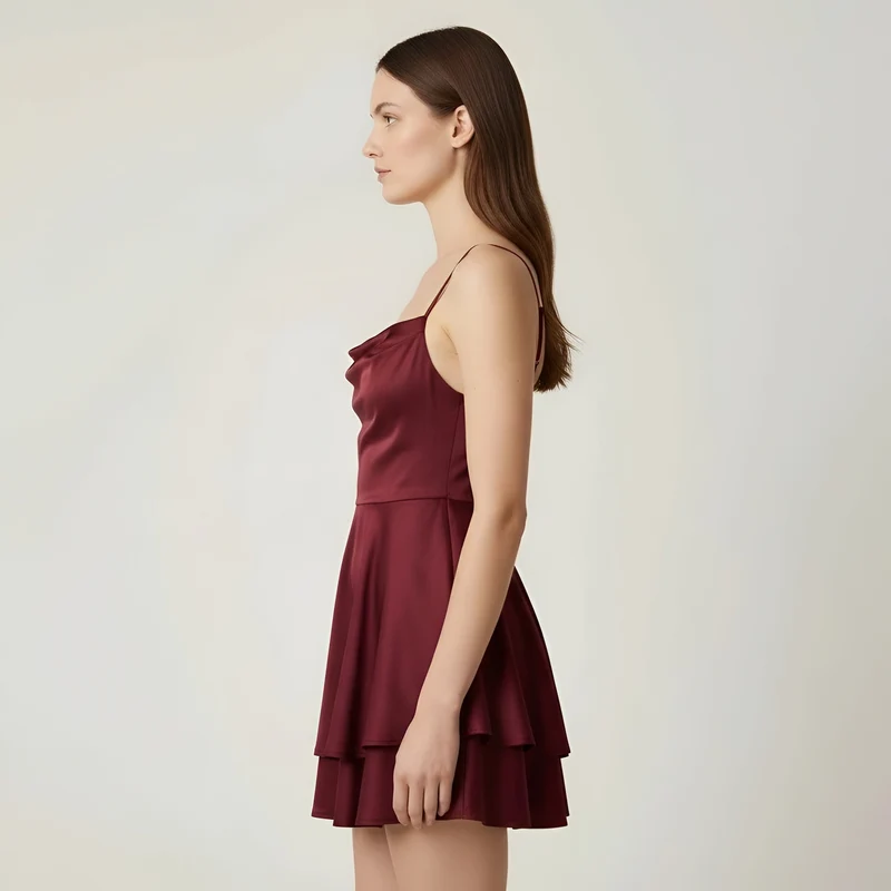 Luna – Elegantes Mini-Satin-Kleid mit Trägern für Damen