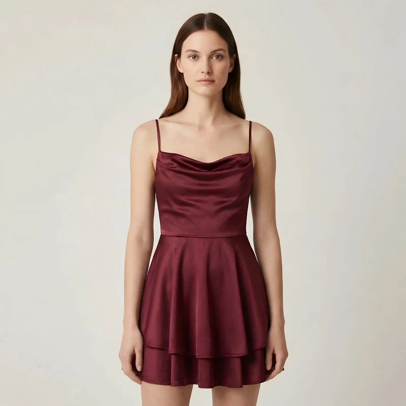 Luna – Elegantes Mini-Satin-Kleid mit Trägern für Damen