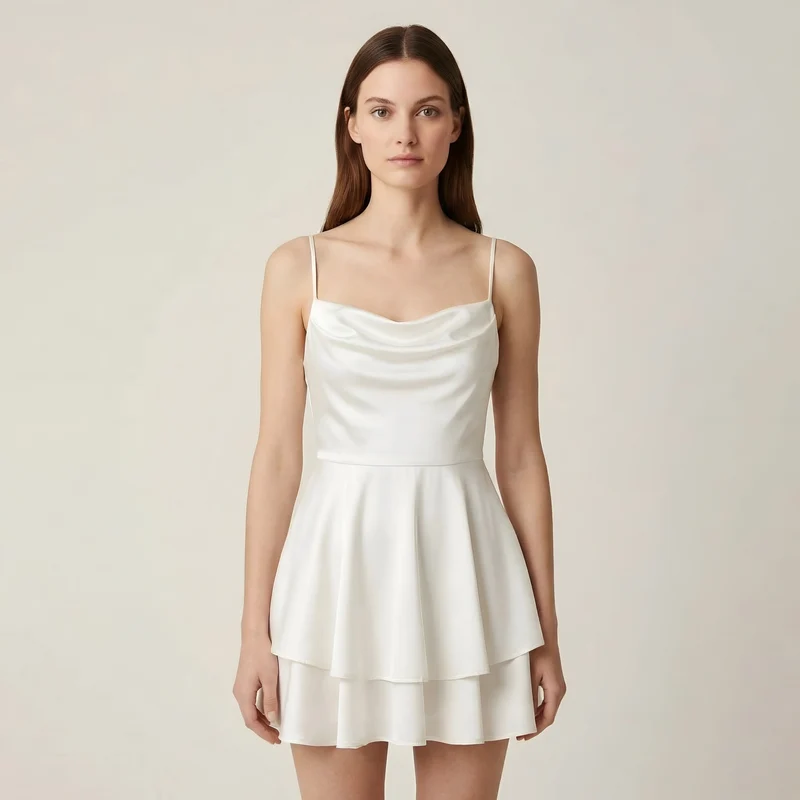 Luna – Elegantes Mini-Satin-Kleid mit Trägern für Damen