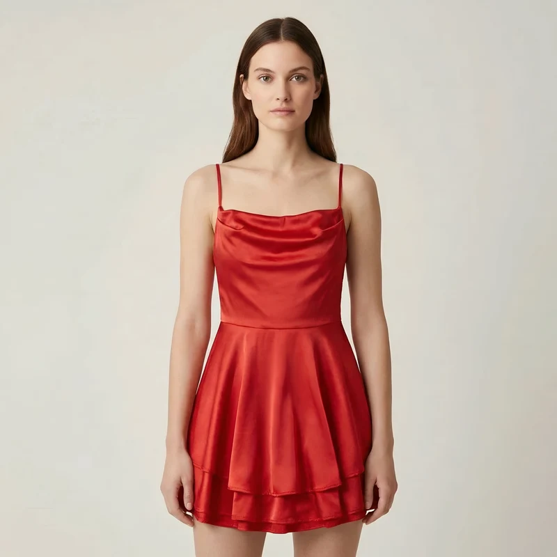 Luna – Elegantes Mini-Satin-Kleid mit Trägern für Damen