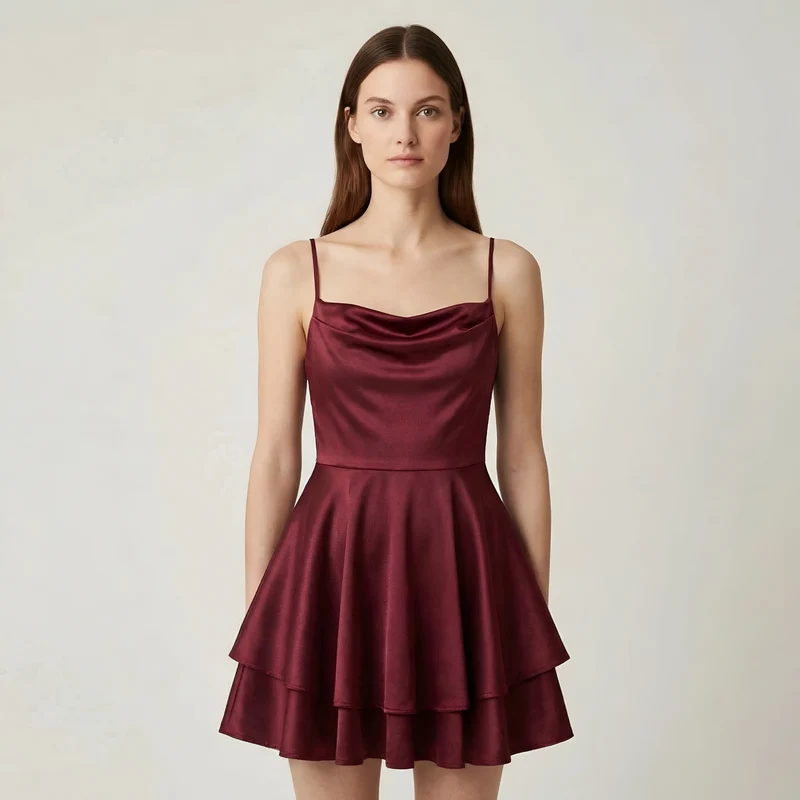 Luna – Elegantes Mini-Satin-Kleid mit Trägern für Damen