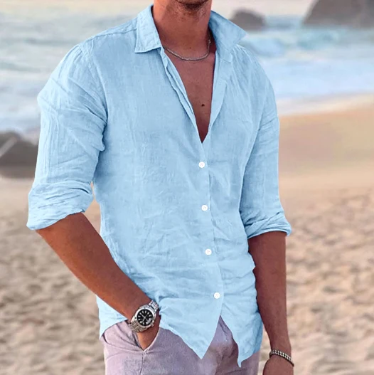 Fabian – Stilvolles Langarmhemd aus Leinen für Herren