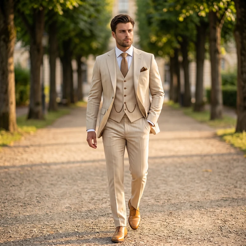Karl – Eleganter dreiteiliger Frühlingsanzug für Herren