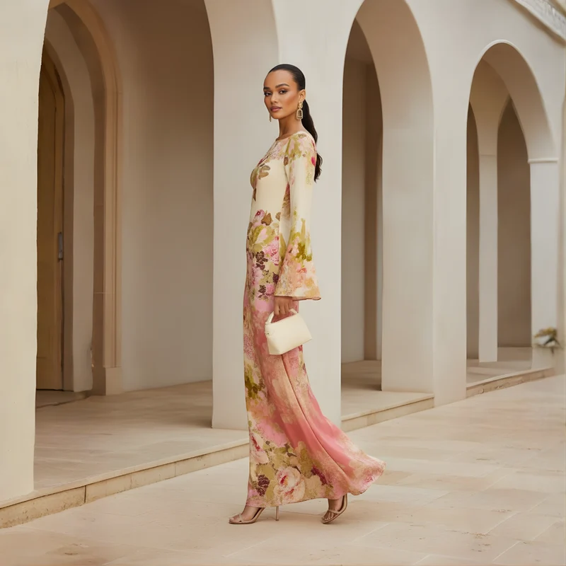 Clara – Langärmliges Party-Maxikleid