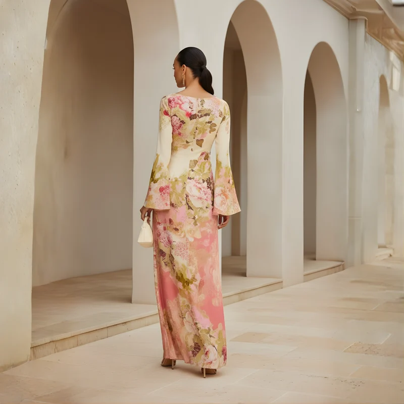 Clara – Langärmliges Party-Maxikleid
