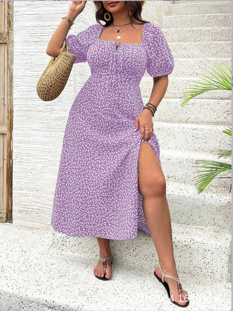 Fleur | Schickes Florales Puffärmel-Kleid
