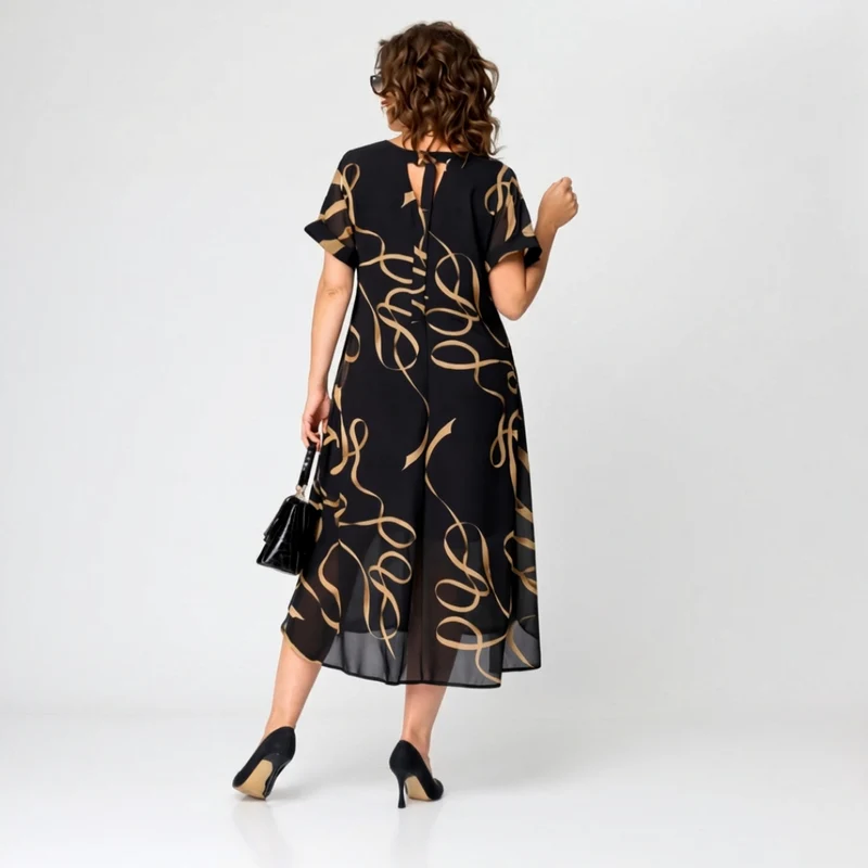 Elena | Zeitloses Elegantes Swirl-Kleid