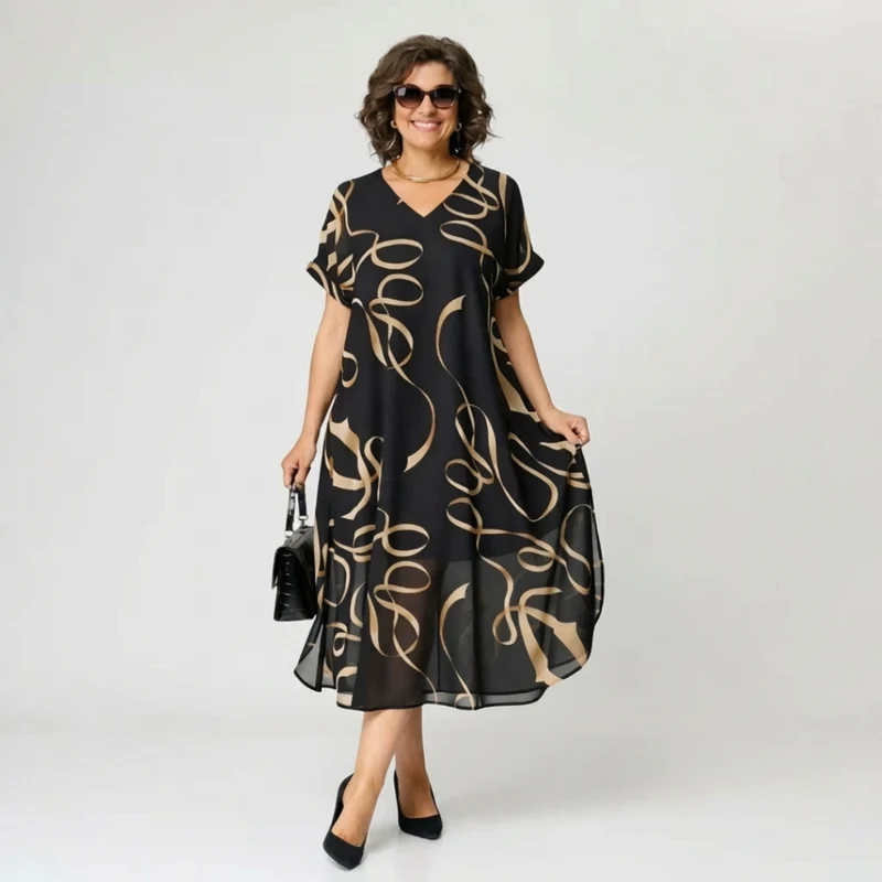 Elena | Zeitloses Elegantes Swirl-Kleid