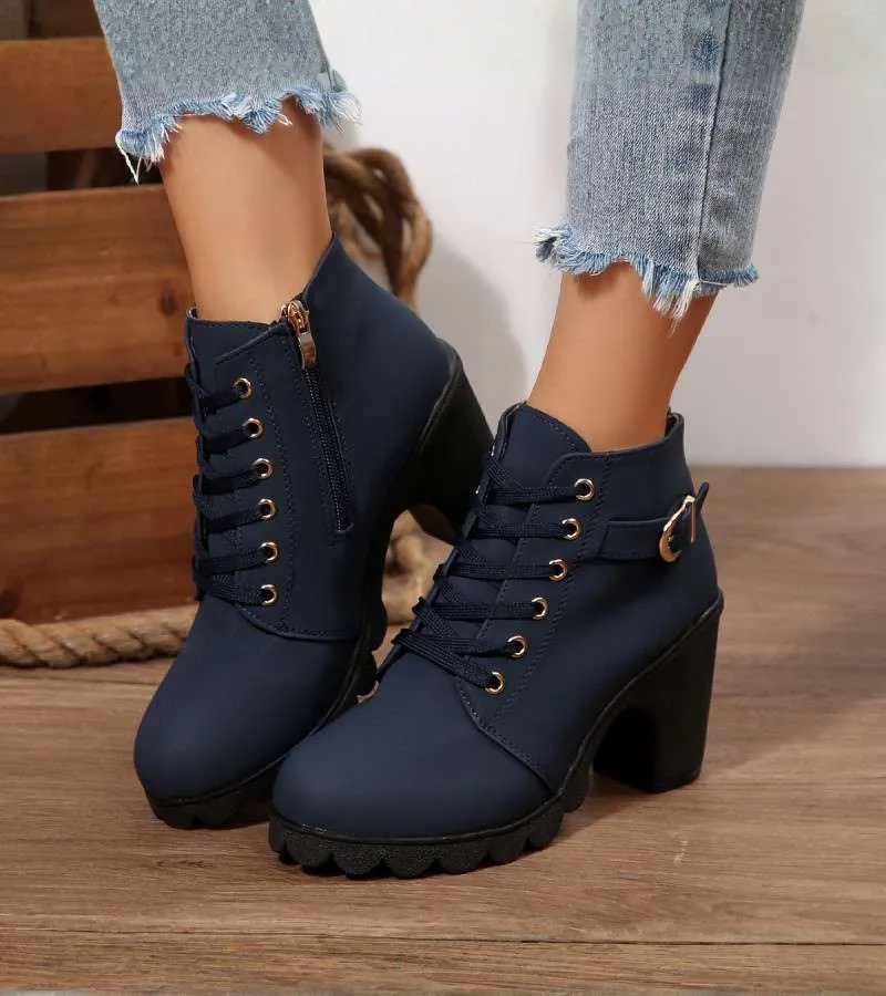 Maricar | Elegante Schnürstiefel mit Schnalle