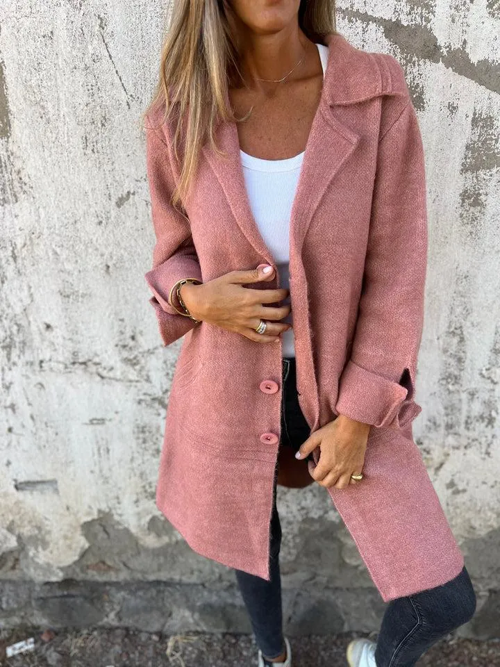 Naomi | Eleganter langer Mantel mit Knöpfen