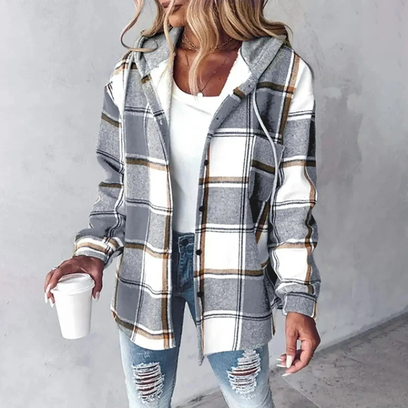 Shanie | Karierte Jacke mit Kapuze