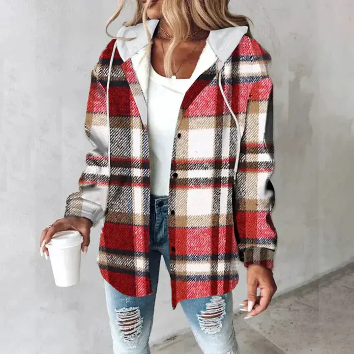Shanie | Karierte Jacke mit Kapuze