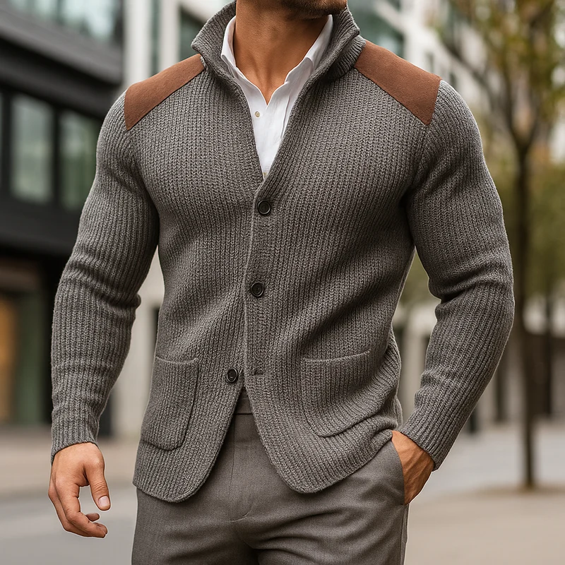 Zaymar | Schicke Strickjacke mit Schulter-Patch