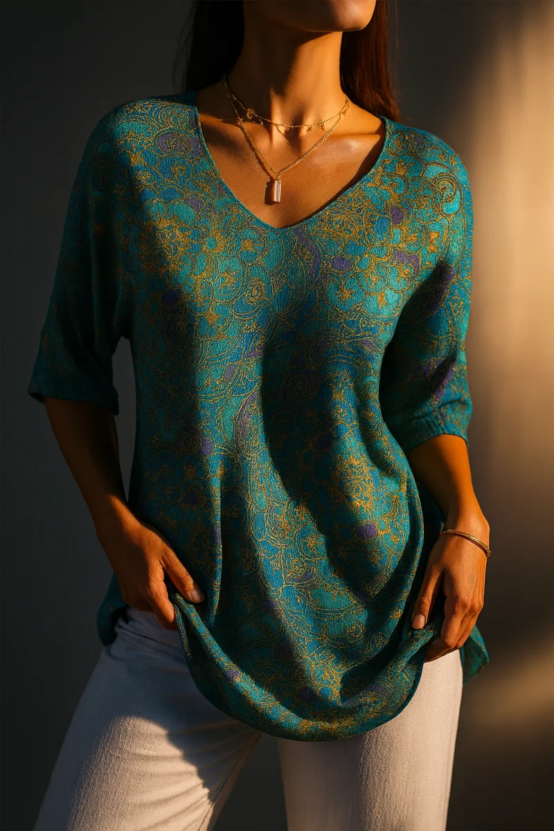 Renate | Lässiger Pullover mit Retro-Kunstdruck