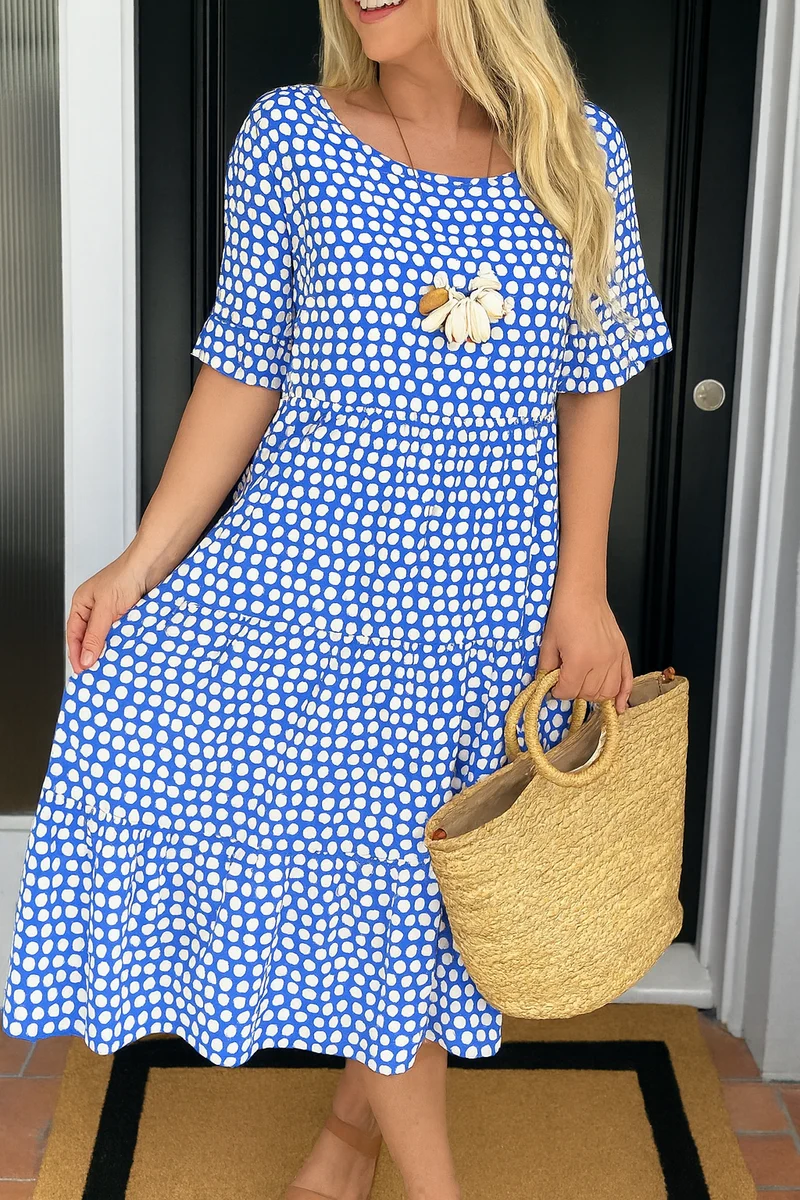 Zerelle | Midi-Kleid mit kurzen Ärmeln
