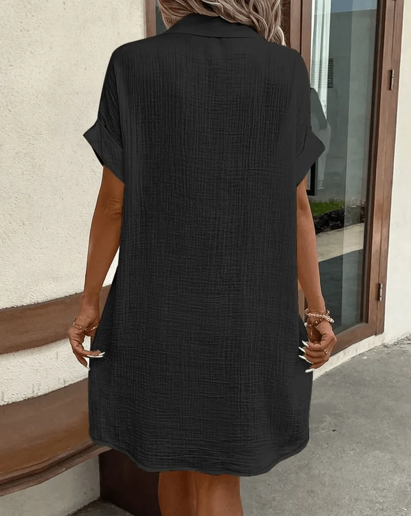 Luz | Bequemes Hemdkleid mit Knöpfen