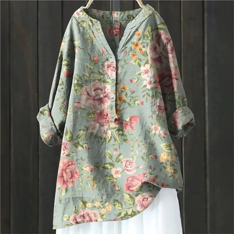 Mabel | Blumige französische Vintage-Bluse