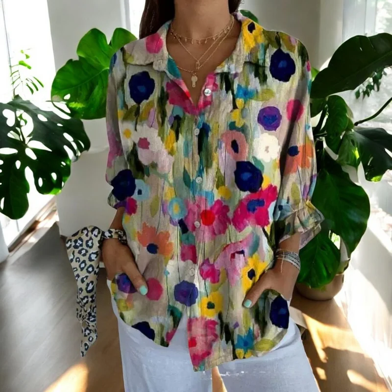 Irene | Stilvolle Blumenbluse