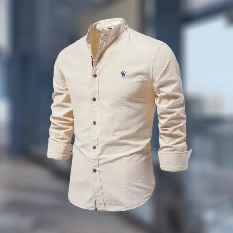 Marcky | Stehkragen Slim-Fit-Hemd