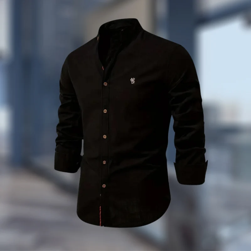Marcky | Stehkragen Slim-Fit-Hemd