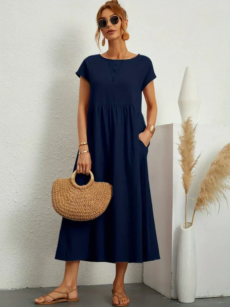 Evi | Fließendes Midikleid zeitlose Eleganz