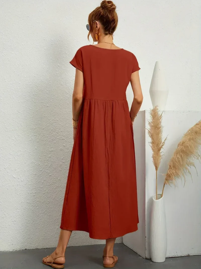 Evi | Fließendes Midikleid zeitlose Eleganz