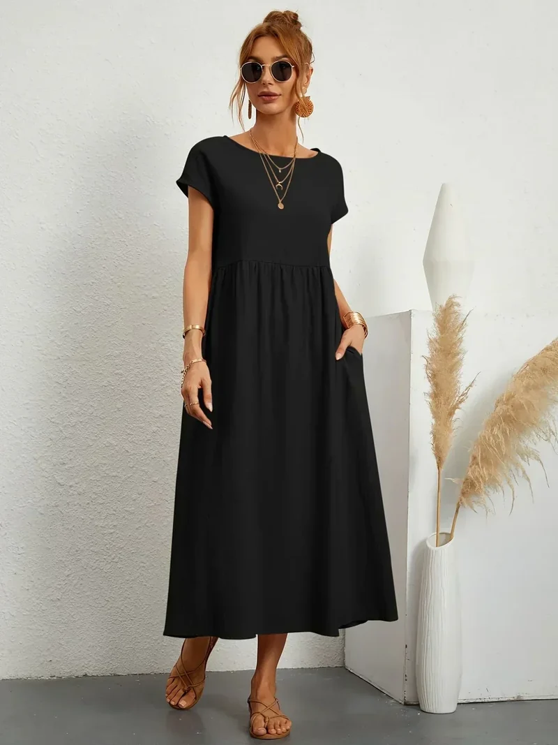 Evi | Fließendes Midikleid zeitlose Eleganz