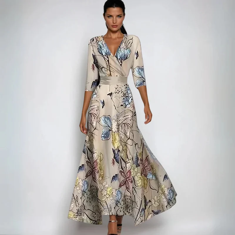 Hailey | Elegantes Wickel-Maxikleid mit floralem print