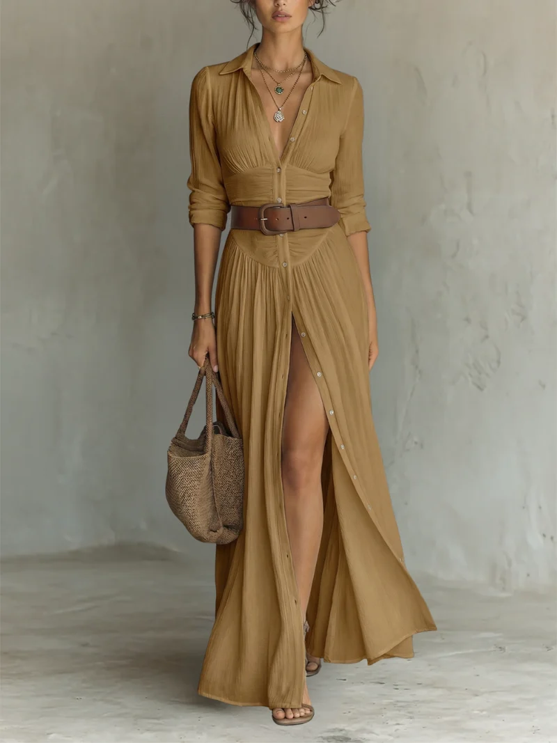 Suzanne | Maxi-kleid mit Reverskragen