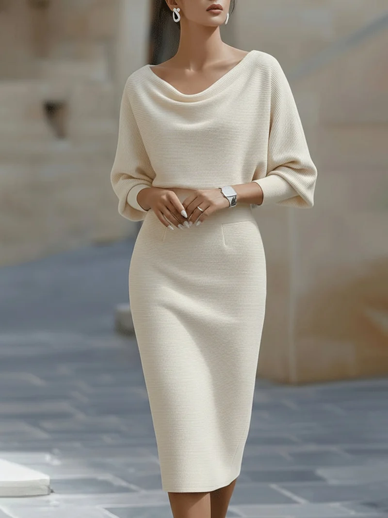 Clarisse — Zeitlos elegantes drapiertes Midikleid