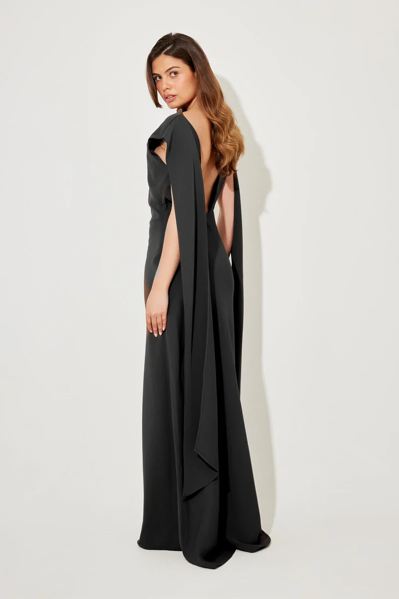 Carina – Drapiertes Maxikleid