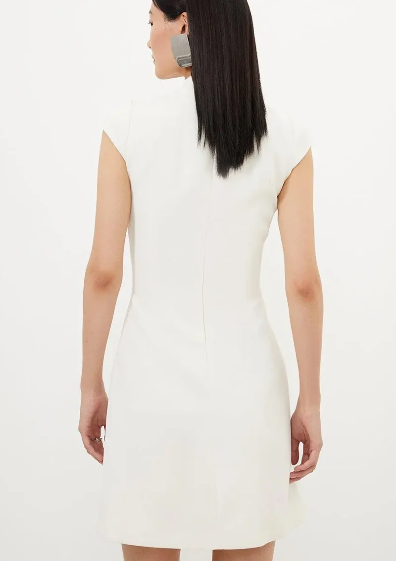 Charissa - Minikleid mit hochgeschlossenem Kragen, Kappärmeln und plissiertem Saum