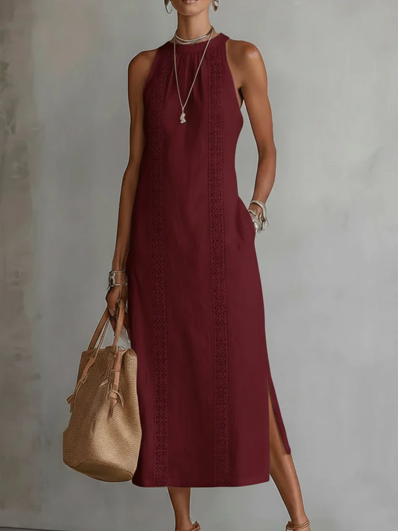 Samantha - Midi - Kleid aus Leinen