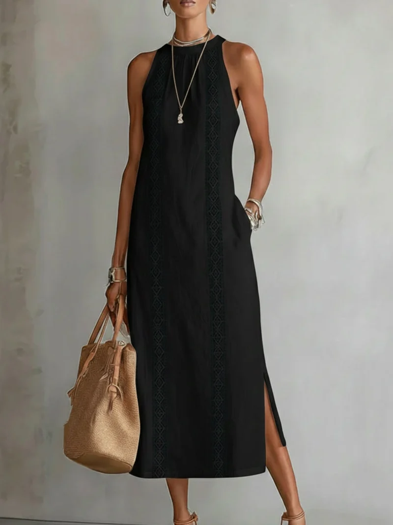 Samantha - Midi - Kleid aus Leinen