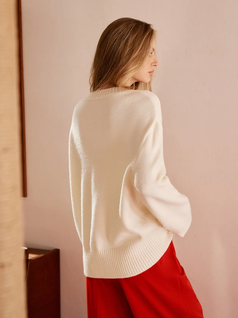 Gloria – Jacquard-Pullover mit Rundhalsausschnitt
