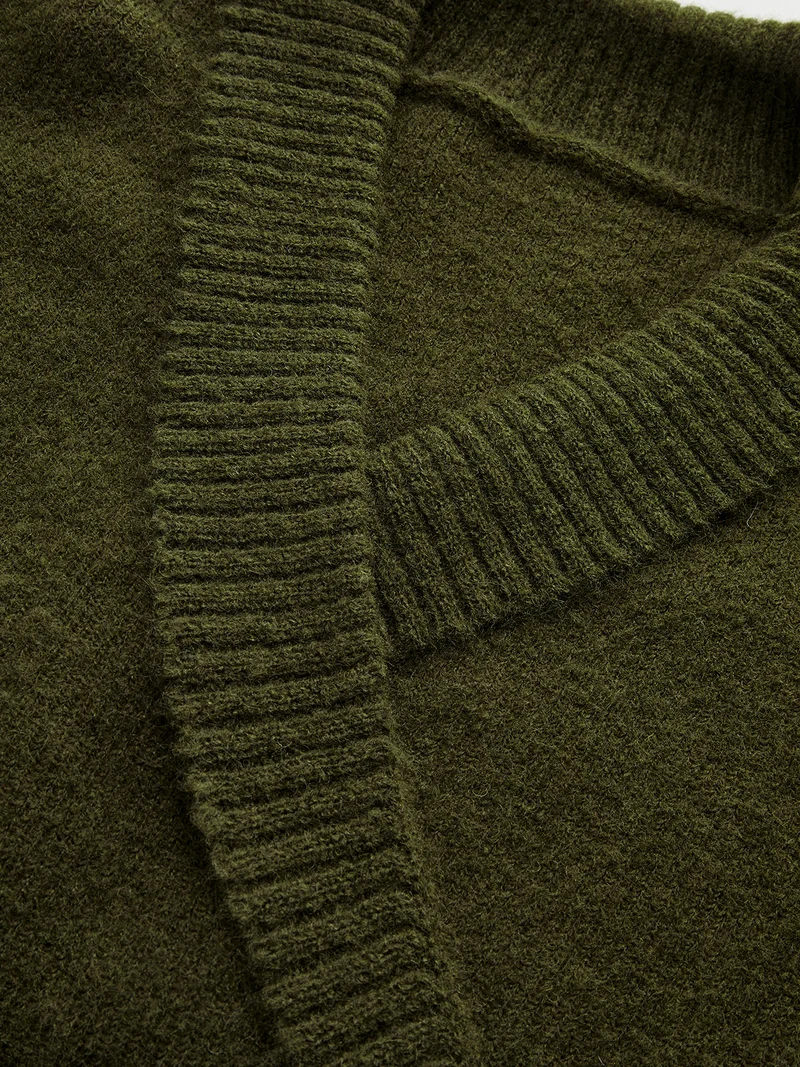 Barbara – Pullover aus Wollmischung mit Wickelausschnitt und V-Ausschnitt