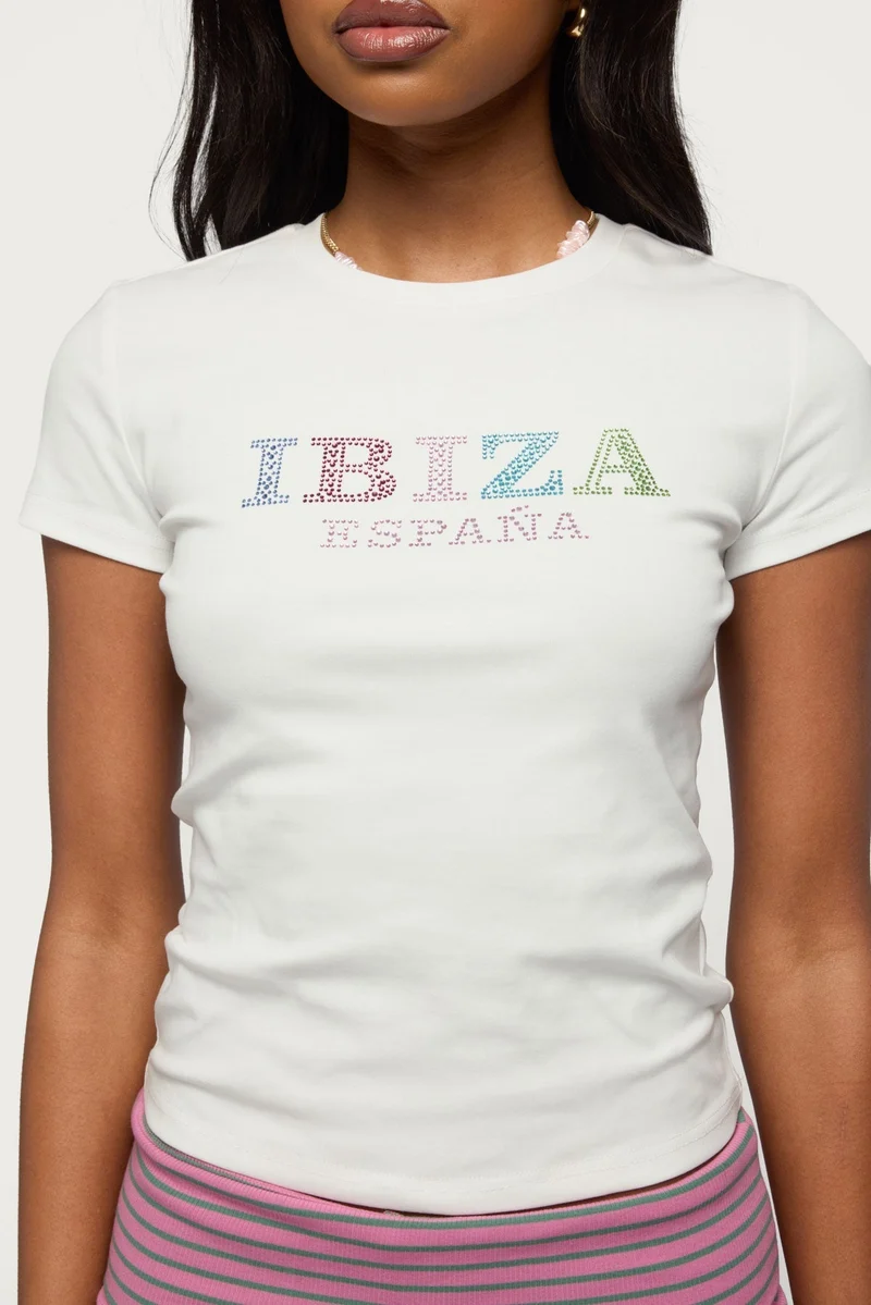 Sabine – Ibiza-T-Shirt mit Strasssteinen