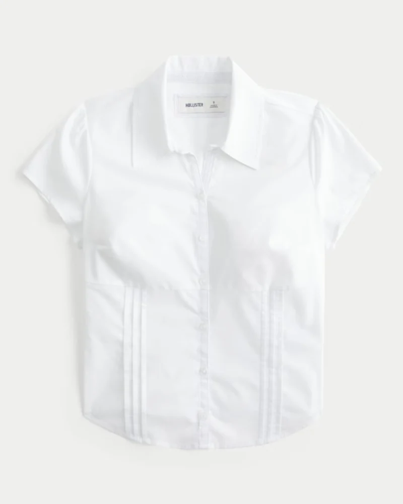 Daniela - Kurzarmbluse mit Knopfleiste vorne