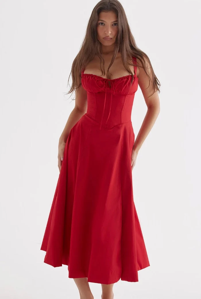 Brigitte – Korsett-Passform Sommerkleid mit Taillenbetonung