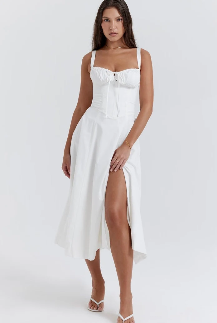 Brigitte – Korsett-Passform Sommerkleid mit Taillenbetonung
