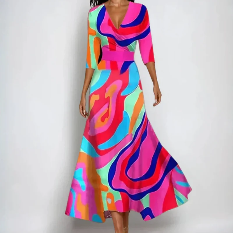 Lucia - Luxuriöses geblümtes Kleid