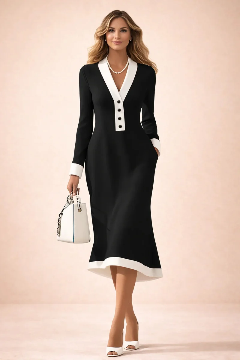 Kaylin - Stilvolles Kleid mit langen Ärmeln